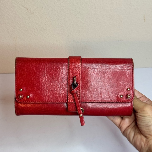 Chloe Paddington Red Leather Studded Long Wallet - Picture 1 of 11